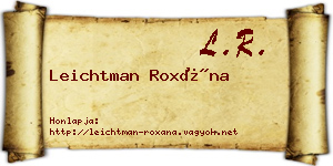 Leichtman Roxána névjegykártya